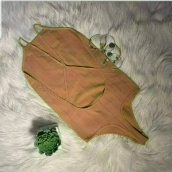 Free People Bridget High Neck Thong Bodysuit -M/L - Picture 3 of 5